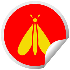 circular peeling sticker cartoon moth bug