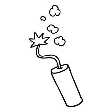 recommend clip art: line drawing doodle of a lit dynamite stick