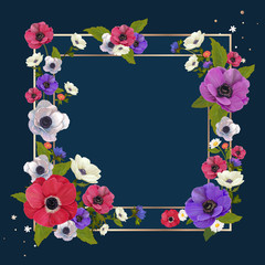 Floral mockup frame illustration