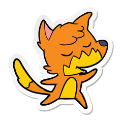 sticker of a friendly cartoon fox