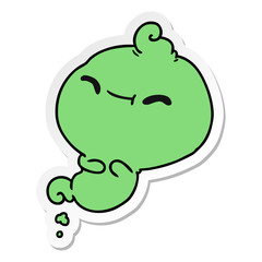 sticker cartoon of kawaii scary ghost