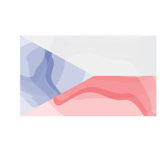 Obraz premium Watercolor flag of Czech Republic. Vector illustration design