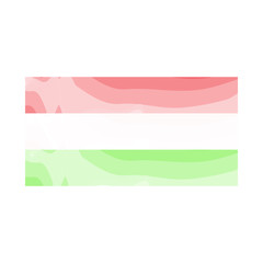 Watercolor flag of Hungary. Vector illustration design