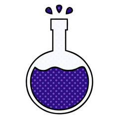 comic book style cartoon science experiment