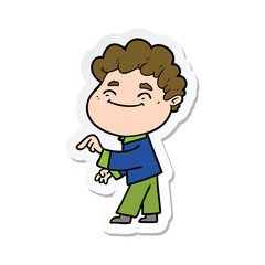 sticker of a cartoon friendly man