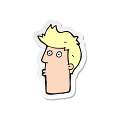 sticker of a cartoon surprised man