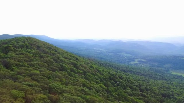 Aerial Over Mountain Range In Monroe County, West Virginia.