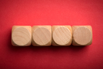 Four Blank Wooden Blocks isolated