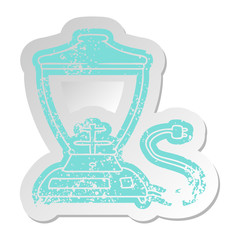 distressed old sticker of a food blender