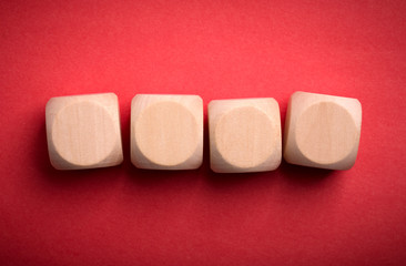 Four Blank Wooden Blocks isolated