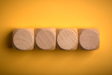 Four Blank Wooden Blocks isolated