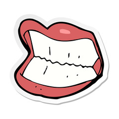 sticker of a cartoon grinning mouth