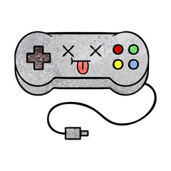 retro grunge texture cartoon game controller