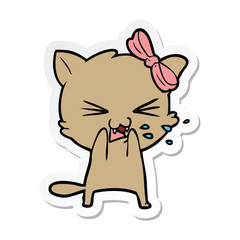 sticker of a cartoon cat