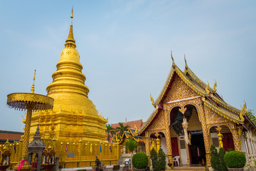 Naklejka premium Hariphunchai stupa at Lamphun, Thailand (Public place)