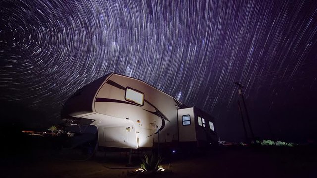 RV Camping Adventures Night Sky Time Lapse 