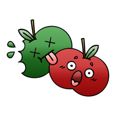 gradient shaded cartoon juicy apple