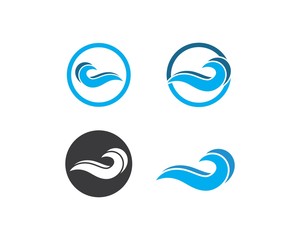Water Wave symbol and icon Logo Template