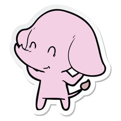 sticker of a cute cartoon elephant