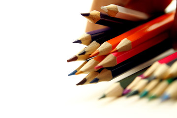 Wooden pencils background