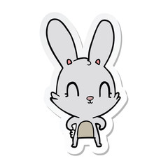 Fototapeta na wymiar sticker of a cute cartoon rabbit