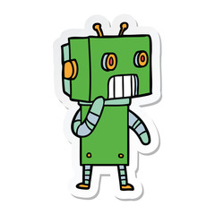 sticker of a cartoon robot