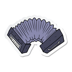 sticker of a cartoon accordion