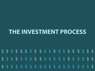 Conceptual Business Vector Illustration with the Words The Investment Process