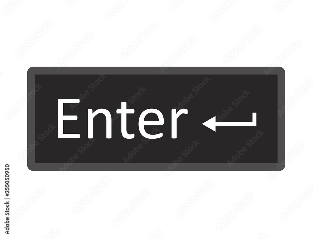Poster enter computer key button on white background. flat style. enter button symbol. enter key sign.