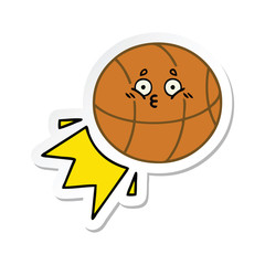 sticker of a cute cartoon basketball