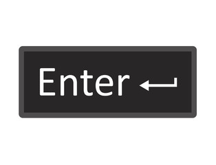 Enter computer key button on white background. flat style. ENTER button symbol. enter key sign.