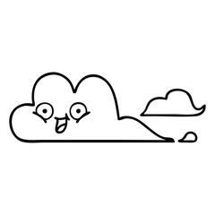 line drawing cartoon happy cloud
