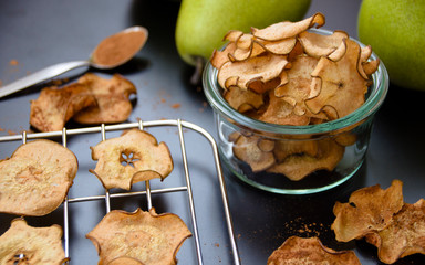 Baked pear chips