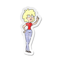 retro distressed sticker of a cartoon woman