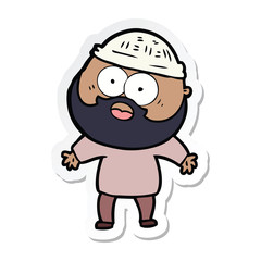 sticker of a cartoon bearded man