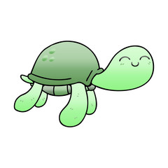 quirky gradient shaded cartoon turtle