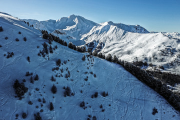 Above the ski resort in the French Alps