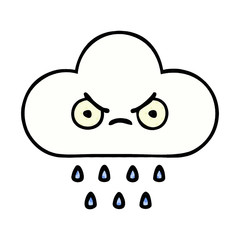 comic book style cartoon rain cloud