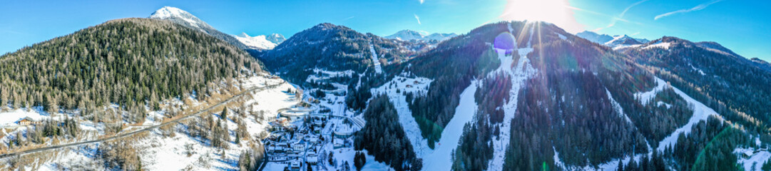 Above the ski resort in the French Alps