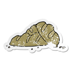 distressed sticker of a cartoon loaves of bread