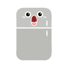 flat color retro cartoon fridge freezer