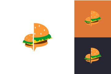 Burger Chat Logo Inspirations Template