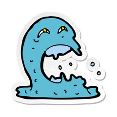 sticker of a cartoon gross ghost