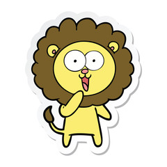 sticker of a happy cartoon lion