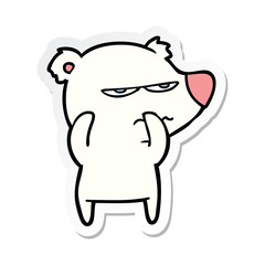 sticker of a angry bear polar cartoon