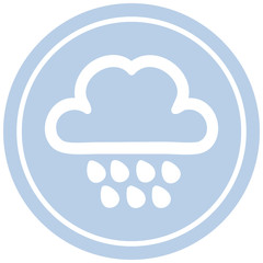 rain cloud circular icon