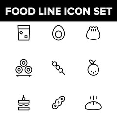 Food Line Icon Set For Your Mobile App, Website & Printable Design