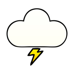 gradient shaded cartoon thunder cloud