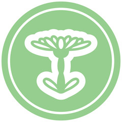 blooming flower circular icon