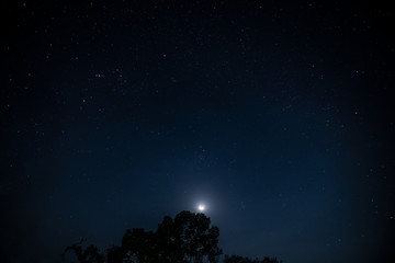 Obraz na płótnie Canvas Blue dark night sky with many stars 